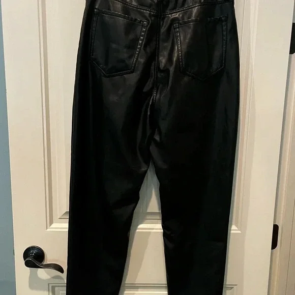 Abercrombie and Fitch Vegan Pants Ladies Size 12/31 Black High Waist Baggy EUC - Picture 5 of 9